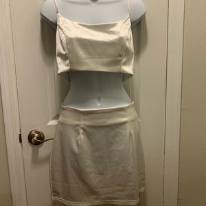 Satin 2 piece skirt set
